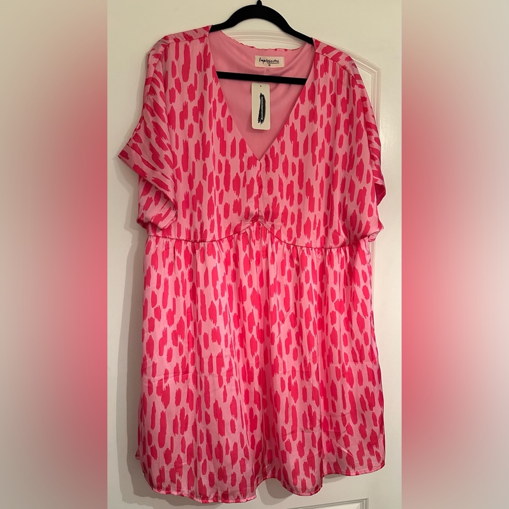 Printed pink dress